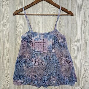 Ecote Urban Outfitters Crochet‎ Lace Cami Top XS Ombre Floral Boho Festival